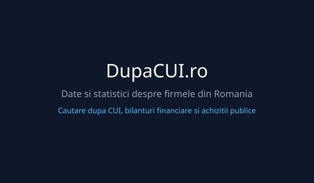 DupaCUI lansează un tool gratuit pentru date despre firmele din România